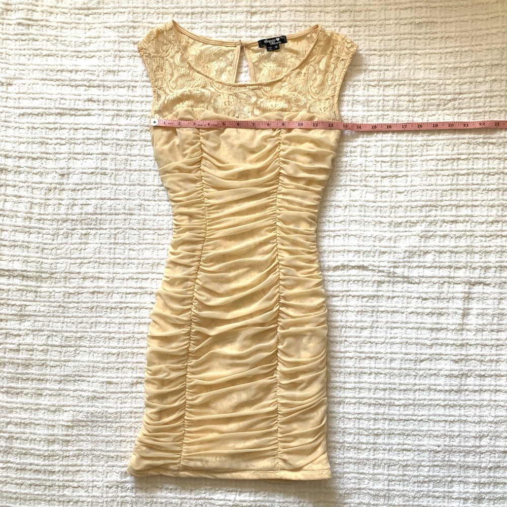 Creme Hidden Lace Bodycon Dress